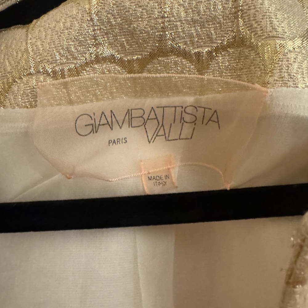 Giambattista Valli Paris Womens Floral & Metallic Stripe Coat - Pink, Gold - Picture 4 of 6